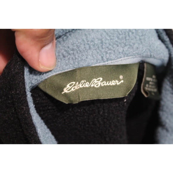 Eddie Bauer Men Black Fleece Vest Mock Neck Full Zip - Picture 4 of 7